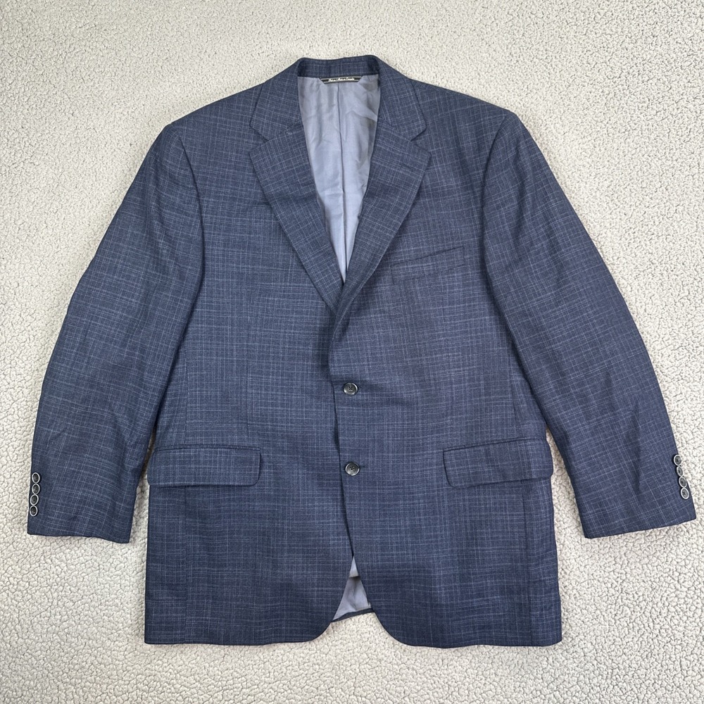 Jack Victor Exclusive Collection Valuto Blazer Men 44R Blue Plaid Italian Fabric